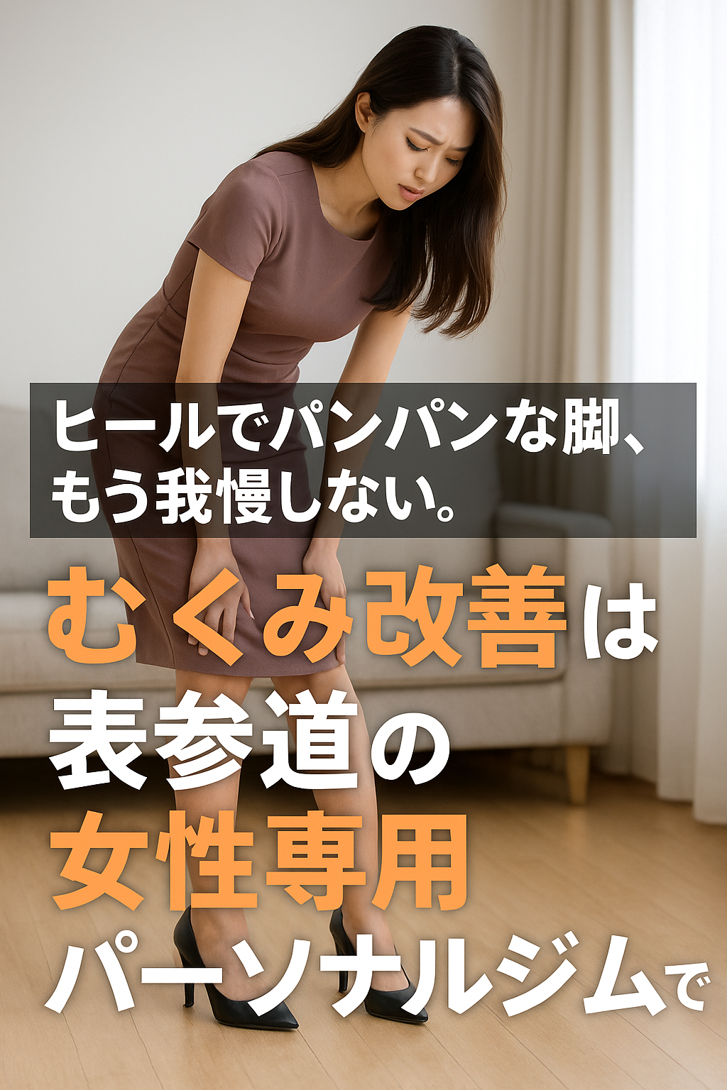 仕事終わり、ふくらはぎがパンパンに張っていて靴がきつい…。 そんな経験はありませんか？ 特にヒールを履いて長時間立ち仕事をする女性にとって、「脚のむくみ」や「重だるさ」は日常的な悩みのひとつ。 この記事では、脚のむくみの原因と、表参道の女性専用パーソナルジムAGLAIAが提案するむくみ改善に効果的なトレーニング・ケア方法をご紹介します。 脚のむくみの原因とは？ 1. ヒール靴によるふくらはぎのポンプ機能の低下 ヒールを履くと、つま先重心になりやすくふくらはぎの筋肉（腓腹筋・ヒラメ筋）を使いづらくなります。 ふくらはぎは「第二の心臓」とも呼ばれ、血液やリンパ液を心臓に戻す重要なポンプ機能を担っています。 この働きが低下することで、足元に老廃物や水分が溜まりやすくなり、むくみが発生します。 2. 立ちっぱなしによる血流・リンパ循環の悪化 立ち仕事が多い方は、同じ姿勢を長時間続けることによって下半身の血流が滞りがちです。 筋肉を動かさない時間が続くと、循環が鈍くなり、静脈やリンパがスムーズに機能しにくくなります。 3. 骨盤・股関節の歪み 姿勢が崩れて骨盤が前傾・後傾すると、重心バランスが乱れ、下半身に余計な緊張がかかることに。 特に股関節の可動域が狭くなると、太ももの前側（大腿四頭筋）が張りやすく、リンパの流れを圧迫してしまいます。 AGLAIA式：むくみ改善に効果的なアプローチ 1. ストレッチ×筋膜リリースでまず「流れ」をつくる AGLAIAでは、脚のむくみ改善の第一歩として、ふくらはぎ・太もも・足裏の筋膜リリースを徹底しています。 フォームローラーやマッサージガンを使って、筋肉の硬さや老廃物を取り除き、リンパの通り道を開くことで、その後のトレーニング効果を高めます。 おすすめ種目： ふくらはぎのフォームローリング 大腿四頭筋・内転筋へのマッサージガンアプローチ 足裏のゴルフボールマッサージ 2. ポンプ機能を高める“ふくらはぎ強化”トレーニング むくみ改善には、ふくらはぎの筋肉をしっかり動かすことが鍵です。 AGLAIAではヒール靴で衰えやすいヒラメ筋や腓腹筋を効果的に鍛える**カーフレイズ（かかと上げ）**を重視。 正しいフォームと呼吸で行うことで、血流が促進され、下半身の冷えやむくみに直接アプローチできます。 3. 姿勢改善×骨盤調整エクササイズ 下半身のむくみの原因には、骨盤の歪みや猫背・反り腰などの姿勢の乱れも関係しています。 AGLAIAのパーソナルトレーニングでは、骨盤周りのインナーマッスル（腸腰筋・中臀筋）や内転筋群を整えることで、美姿勢と脚のすっきり感の両方を叶えます。 姿勢改善メニュー例： ヒップリフト（骨盤安定） クラムシェル（中臀筋活性化） ヒールポジション・デッドバグ（腹圧コントロール） 白金高輪に新店舗出店予定！表参道本店は満枠のためご予約はお早めに 現在、表参道のAGLAIA personal gym本店は多くのご予約をいただいており新規受付を一時停止中です。 ご案内可能になり次第、LINE公式アカウントにて優先的にご案内しております。 また、2025年秋に「白金高輪」に新店舗をオープン予定！ 脚のむくみや疲れに悩む方、ヒールを脱いだあとも自信の持てる脚を手に入れたい方は、ぜひ事前にご登録ください。 脚のむくみは“体質”ではなく“ケアと筋力”で変えられる 「体質だから…」と諦める前に、正しい知識とケアで脚の印象は確実に変わります。 パーソナルジムAGLAIAでは、あなたのライフスタイルに合わせたオーダーメイドのプログラムで、根本改善を目指します。 表参道・白金高輪エリアでパーソナルトレーニングをお探しの方へ 自分の脚にもっと自信を持ちたい ヒール疲れのない軽やかな日常を送りたい 美脚と美姿勢、両方叶えたい！ そんな方は、ぜひAGLAIA personal gymへ。 あなたの「脚の悩み」を、“美脚”というベネフィットに変えるサポートをさせていただきます。