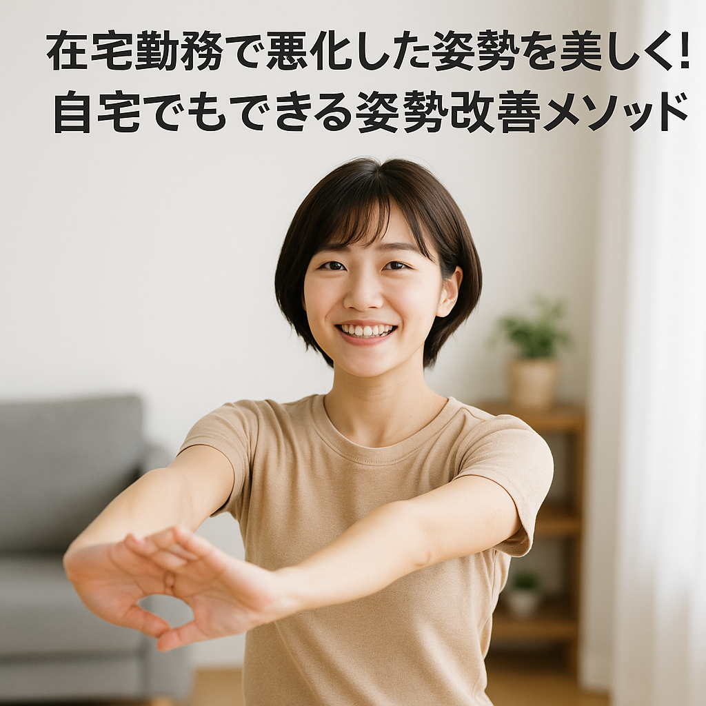1. 在宅勤務で崩れやすい女性の姿勢 コロナ禍以降、在宅勤務が一般化し、自宅の椅子やソファで長時間パソコン作業をする女性が増えました。快適さを優先した環境は、オフィスよりも姿勢が崩れやすく、知らず知らずのうちに猫背や巻き肩、反り腰が定着してしまいます。 特に20〜30代女性は、骨格や筋肉が柔軟な反面、筋力不足により体を支えきれず、姿勢の歪みが定着しやすい傾向があります。姿勢が悪化すると、肩こり・腰痛・頭痛だけでなく、見た目のスタイルにも大きく影響するのです。 2. 姿勢悪化によるデメリット 在宅勤務で崩れた姿勢は、以下のようなデメリットを引き起こします。 猫背：背中が丸まり、バストの位置が下がり老けた印象に 巻き肩：肩が前に入り込み、首や肩のこりを悪化 反り腰：腰が反りすぎて下腹がぽっこり、腰痛の原因に 骨盤の歪み：ヒップラインが崩れ、O脚やX脚を助長 見た目が悪くなるだけでなく、慢性的な不調に直結するため、早めの改善が必要です。 3. 自宅でできる姿勢改善メソッド （1）キャット＆カウ（背骨リセット） 四つ這いの姿勢で、息を吐きながら背中を丸め、吸いながら反らす動作。背骨をしなやかに動かし、猫背・反り腰をリセットします。 👉 10回×2セット （2）チェストオープナー（胸開きストレッチ） 壁に手をつき、胸を開くように体をひねる。縮こまった大胸筋を伸ばし、巻き肩改善に効果的。 👉 20秒キープ×左右2回 （3）グルートブリッジ（骨盤リセット） 仰向けで膝を立て、お尻を持ち上げる。骨盤を正しい位置に戻し、反り腰や下腹ぽっこりの改善に有効。 👉 15回×3セット （4）ウォールスライド（肩甲骨活性化） 壁に背中をつけ、両腕を「W」の形から「Y」の形へスライド。肩甲骨を正しく動かし、美しい背筋をつくります。 👉 10回×2セット 4. 姿勢改善で得られるメリット これらを習慣にすると、次のような変化が期待できます。 バスト位置が上がり、若々しく美しいスタイルに ヒップラインが整い、脚がまっすぐ長く見える 呼吸が深くなり、代謝アップ・痩せやすい体質に 肩こり・腰痛が軽減し、仕事効率もアップ 「痩せても見た目が変わらない」と感じる女性にとって、姿勢改善は最もコスパの高い美容メソッドなのです。 5. パーソナルジムで行うメリット 自宅でもできる姿勢改善ですが、自己流では効果が出にくいこともあります。 例えば、グルートブリッジをしてもお尻ではなく腰に効いてしまったり、ウォールスライドで肩がすくんでしまうなど、誤ったフォームが定着すると逆効果です。 表参道の女性専用 AGLAIA personal gym では、姿勢分析から始め、一人ひとりに合わせた改善プログラムを提供。ヒップアップやウエストのくびれづくりと組み合わせ、美姿勢と美ボディを同時に叶える指導を行っています。 現在、表参道本店は満枠につき新規受付を停止していますが、2025年秋に白金高輪パーソナルジムを新規オープン予定です。新しい店舗では、在宅勤務で崩れた姿勢を改善したい女性を優先的にご案内いたします。 6. 姿勢が変われば印象も人生も変わる ✔ 猫背や巻き肩で老けて見えていた姿勢が、スラッと若々しく ✔ 下腹が出ていた体型が、骨盤調整でスッキリ ✔ 肩こり・腰痛が軽減し、毎日の疲れが激減 姿勢を改善することは、単なる健康習慣ではなく、自分の見た目と人生をアップデートする方法です。 まとめ 在宅勤務で悪化した姿勢は、自宅でもできる簡単なエクササイズで改善可能です。 ただし正しいフォームで行うことが重要で、プロのサポートを受ければさらに効果的。 表参道パーソナルジム AGLAIA、そして 白金高輪パーソナルジム（2025年秋オープン予定） で、あなたの姿勢とスタイルを美しく変えていきませんか？