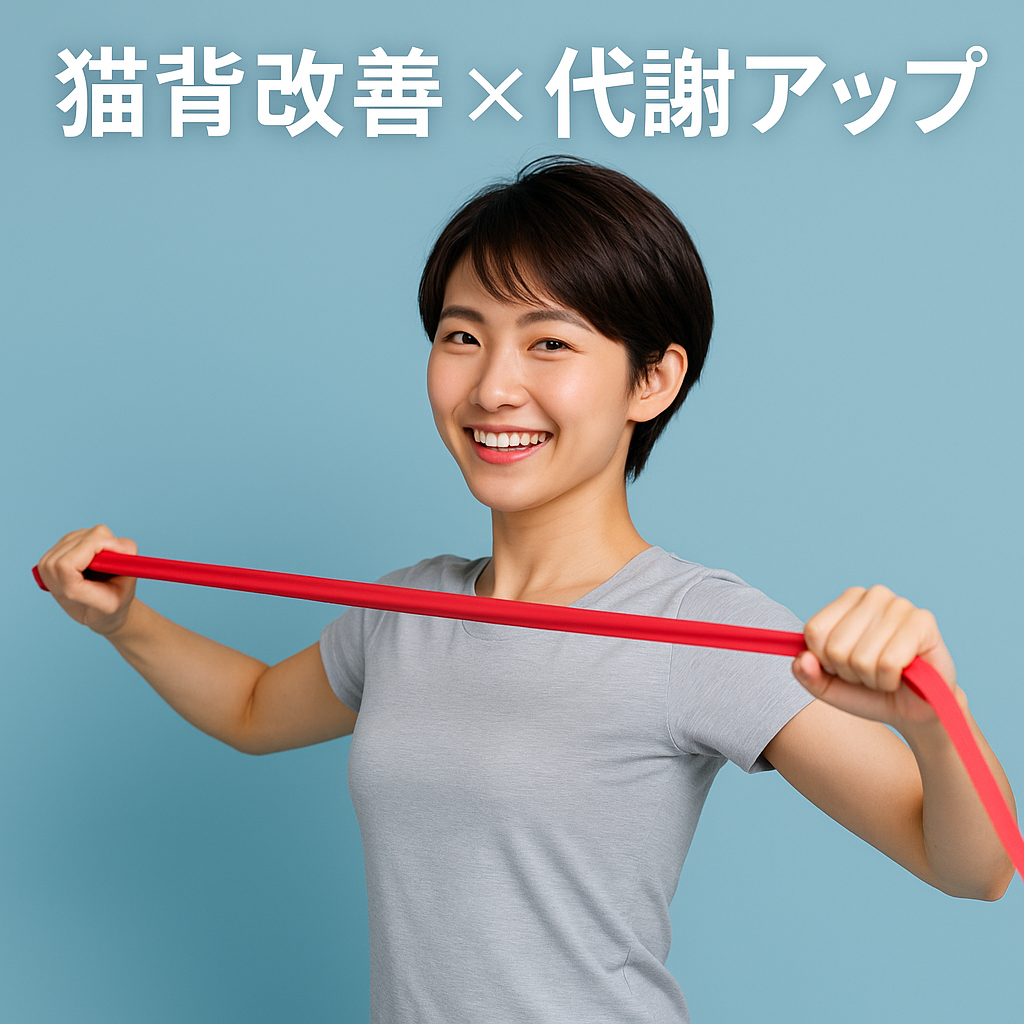 1. 猫背姿勢と代謝の関係 「食べる量は多くないのに太りやすい」「運動しても痩せにくい」と感じていませんか？ その原因の一つが 猫背姿勢 です。 猫背は見た目の印象を老けさせるだけでなく、筋肉の働きを低下させ、基礎代謝を下げてしまいます。特に20〜30代女性は在宅勤務やスマホ使用で猫背が定着しやすく、気づかぬうちに「痩せにくい体質」をつくってしまっているのです。 2. 猫背が代謝を下げる理由 筋肉が使われない：背中やお腹のインナーマッスルが休眠状態になり、エネルギー消費が減少 呼吸が浅くなる：胸が潰れて酸素の取り込みが少なくなり、脂肪燃焼効率が低下 血流悪化：肩や背中が固まり、血行が滞ることで冷え・むくみを引き起こしやすい 姿勢のゆがみ：骨盤が後傾してお尻が垂れ、下腹ぽっこりの原因に このように猫背は代謝の低下とスタイル崩れを同時に招きます。 3. 筋トレで猫背を改善するメリット 猫背改善にはストレッチだけでなく、筋トレが不可欠です。筋肉を鍛えることで正しい姿勢を保つ力がつき、代謝アップにも直結します。 背中の筋肉強化 → 肩甲骨が動き、自然に胸が開く 体幹の安定 → 骨盤が整い、下腹がすっきり 呼吸改善 → 酸素を取り込みやすくなり、脂肪燃焼効率アップ 全身の代謝向上 → 姿勢改善と同時に痩せ体質へ つまり「姿勢が良くなる＝痩せやすくなる」という流れが実現できるのです。 4. 自宅でもできる猫背改善筋トレ3選 （1）バンドプルアパート ゴムバンドを両手で持ち、胸の高さで左右に引っ張る。背中の僧帽筋や菱形筋を刺激し、肩が開きやすくなります。 👉 15回×3セット （2）プランク 肘を床につき、体を一直線にキープ。体幹を鍛え、骨盤の位置を安定させます。 👉 30秒〜1分×2セット （3）バックエクステンション うつ伏せから上体を反らす動作。脊柱起立筋を鍛え、丸まりやすい背中をリセットします。 👉 12回×3セット 5. 継続することで得られる変化 背筋が伸びて、見た目が若々しくスラッとした印象に 呼吸が深くなり、代謝が高まり痩せやすい体質に 下腹やお尻まわりが引き締まり、ボディラインが整う 肩こりや疲労感が軽減し、日常生活が快適に 単なる姿勢改善ではなく、美容・健康・ダイエットを同時に叶えられるのが筋トレの魅力です。 6. パーソナルジムでの猫背改善 自宅でもできるトレーニングですが、フォームを間違えると効果が薄くなったり、逆に腰や首を痛めるリスクもあります。 表参道の女性専用 AGLAIA personal gym では、姿勢を分析し、一人ひとりに最適な筋トレメニューを提供。美尻・くびれづくりを組み合わせ、猫背改善と同時に「痩せ体質」を育てる指導を行っています。 現在、表参道本店は満枠につき新規受付を停止していますが、2025年秋には白金高輪パーソナルジムを新規オープン予定です。姿勢改善を通じて痩せ体質を目指す女性を、優先的にご案内いたします。 まとめ 猫背は「見た目が悪い」というだけでなく、代謝を下げて太りやすい体質をつくる大きな要因です。 しかし、筋トレで背中・体幹を鍛えれば、姿勢改善と同時に痩せ体質を手に入れることができます。 ✔ 姿勢が整い、若々しい美しい印象に ✔ 呼吸改善で代謝が上がり、脂肪燃焼効率アップ ✔ 下腹・ヒップラインも同時に引き締まる ――― 表参道パーソナルジム AGLAIA、そして 白金高輪パーソナルジム（2025年秋オープン予定） で、あなたも「美姿勢×痩せ体質」を叶えてみませんか？