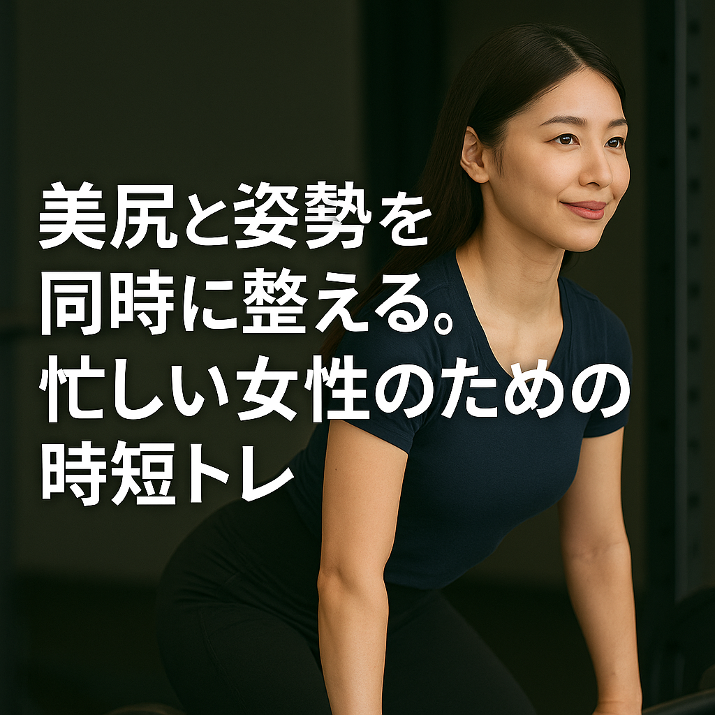 忙しい女性ほど「美尻×美姿勢」が大事な理由 仕事に家事にプライベート。 毎日バタバタしていて、ジムに長時間通う余裕がない――。 そんな忙しい20〜30代の女性ほど、美尻と姿勢のケアがとても大切です。 長時間のデスクワークやスマホ操作で猫背や巻き肩になり、 骨盤が傾くことでお尻が垂れやすくなったり、太ももが太く見えたりします。 つまり、 姿勢が崩れる お尻が垂れる 下半身が太って見える この3つはバラバラではなく、すべてつながった問題なのです。 「表参道 パーソナルジム」AGLAIA personal gym では、 限られた時間の中でも効率よく体を変えたい女性のために、 **美尻と姿勢を同時に整える“時短トレーニング”**を提案しています。 下半身と姿勢が同時に崩れる原因 下半身太りや姿勢の崩れには、共通する原因がいくつかあります。 骨盤の歪み（反り腰・猫背・片脚重心） お尻やもも裏の筋力不足 デスクワークによる股関節・背中の固さ 運動不足による代謝低下とむくみ これらが重なることで、 お尻が下がる 太ももの前側ばかり張る バスト位置が下がって老けて見える といった“シルエットの崩れ”が進んでしまいます。 だからこそ、 「美尻用トレーニング」と「姿勢改善トレーニング」を分けずに、 一度にアプローチしてしまうのが効率的です。 1回30分でもOK。忙しい女性のための時短トレの考え方 忙しい女性に必要なのは、 週1〜2回でも続けられる頻度 1回30〜40分で完結するメニュー 美尻と姿勢に“ダブルで効く”種目の厳選 この3つです。 闇雲にたくさんの種目をこなすのではなく、 「少ない種目で最大限の効果を出す」ことが時短トレのポイントになります。 美尻と姿勢を同時に整える時短トレ4選 ここからは、 AGLAIA personal gym でもよく使う、 美尻×姿勢Wで効く代表的なメニューをご紹介します。 ご自宅でも実践できるものが多いので、 ライフスタイルに合わせて取り入れてみてください。 ① ヒップスラスト（ヒップアップ＋骨盤安定） ベンチやソファにもたれ、お尻を持ち上げる定番の美尻トレーニング。 大臀筋を集中的に鍛えてヒップアップ 骨盤まわりが安定し、反り腰の改善にも役立つ 目安：12〜15回×2〜3セット ポイントは、 お尻を持ち上げたトップポジションで「キュッ」と1秒締めること。 腰ではなく、お尻で持ち上げる意識を持つと効果が高まります。 ② ブルガリアンスクワット（美尻＋脚ライン＋体幹） 片脚を後ろの椅子に乗せ、前脚でしゃがむトレーニング。 お尻ともも裏をしっかり使える 体幹も同時に使うため、姿勢の安定に効果的 目安：左右各8〜10回×2セット 膝がつま先より前に出すぎないように注意し、 上体を少し前傾させるとお尻に効きやすくなります。 ③ バンドサイドステップ（中臀筋＋骨盤まわり） ゴムバンドを膝上または足首に巻き、 軽く腰を落として左右にステップするトレーニング。 お尻の横（中臀筋）を鍛えて、骨盤を安定 O脚・X脚対策にもなり、下半身のラインが整う 目安：左右合計20〜30歩×2セット デスクワークで固まりやすい股関節まわりを目覚めさせ、 “歩くだけでお尻に効く”体づくりにつながります。 ④ チェストオープナー＋ディープブレス（姿勢＋自律神経） 壁に手をつき、胸を開くストレッチと、 ゆっくり深く息を吐く呼吸法を組み合わせたメニュー。 巻き肩・猫背をリセット 呼吸が深くなり、代謝アップとリラックス効果 目安：左右20〜30秒×2セット＋深呼吸1〜2分 トレーニングの最後に取り入れると、 肩まわりがスッと軽くなり、 デスクワーク終わりでも姿勢を保ちやすくなります。 表参道・白金高輪エリアで「時短×美尻×姿勢」を叶えるパーソナルジム 自己流でトレーニングをしていると、 前ももばかり太くなる 腰や首を痛めてしまう 忙しくてなかなか続かない といった悩みも出やすくなります。 表参道 パーソナルジム AGLAIA personal gym では、 姿勢・骨格・筋力バランスのチェック 1回30〜45分で完結する時短メニュー設計 美尻と姿勢を同時に整える「3D美尻×姿勢改善メソッド」 を通して、 忙しい女性でも無理なく続けられるトレーニングを提供しています。 現在、表参道本店は満枠につき新規受付を一時停止していますが、 2025年秋に「白金高輪 パーソナルジム」を新規オープン予定です。 白金高輪店でも、 仕事帰りや家事の合間に通いやすい「時短パーソナル」を導入し、 限られた時間で最大限の変化を感じていただけるよう準備を進めています。 まとめ｜短い時間でも“正しい時短トレ”なら体は変わる 美尻と姿勢はセットで整えると効率が良い 忙しくても、週1〜2回・30分の時短トレでOK ヒップスラスト・ブルガリアンスクワット・バンドサイドステップ・胸開きストレッチで 美尻と美姿勢を同時にケアできる 「長時間トレーニングする余裕はないけれど、 見た目はしっかり変えたい」 そんな忙しい女性こそ、 **時短でも成果の出る“美尻×姿勢メソッド”**を味方につけてください。 ――― 表参道パーソナルジム AGLAIA personal gym、 そして 白金高輪パーソナルジム（2025年秋オープン予定） が、 限られた時間で“美尻と姿勢”を同時に整えたいあなたをサポートします。 ご予約・お問い合わせは公式LINEからお気軽にどうぞ。