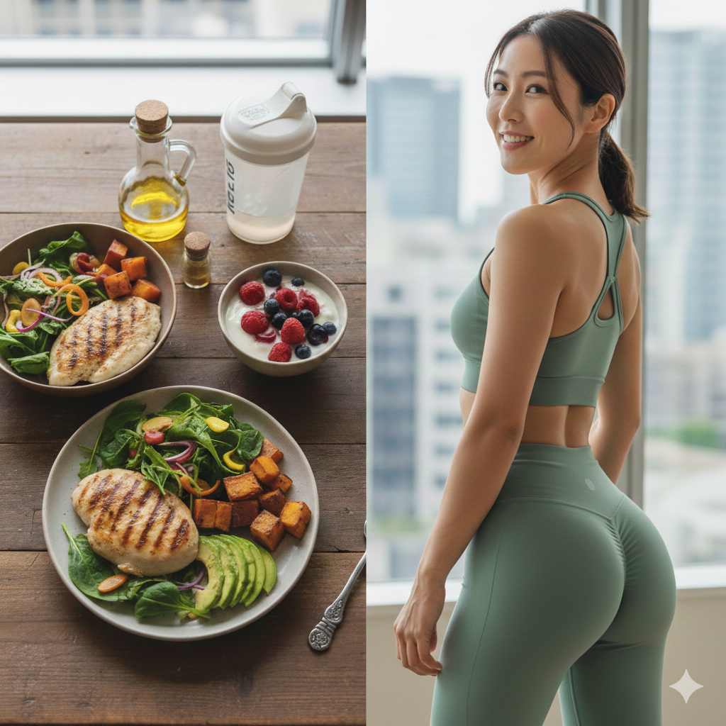 表参道のパーソナルジムに通い、最新のマシンでお尻を追い込む。それは美尻への大きな一歩です。しかし、トレーニングだけで理想の「桃のような丸み」が手に入るほど、ボディメイクは単純ではありません。 モデルやインフルエンサー、そして美意識の高い女性経営者たちが口を揃えて言う言葉があります。 「体は、食べたものでできている。」 どんなにハードに鍛えても、材料となる栄養が足りなければ、お尻の筋肉は育つどころか、むしろ分解されて削げてしまいます。特に20代後半から30代。代謝の曲がり角を迎える世代にとって、食事管理はトレーニング以上に重要な「美の戦略」です。 今回は、表参道の美尻専門ジムが推奨する、お尻を育てるための食事法を徹底解説します。 1. なぜ「美尻はキッチンから始まる」のか？ お尻の筋肉（大臀筋・中臀筋）は、体の中でも非常に大きな筋肉です。大きな筋肉を育てるには、それ相応のエネルギーと材料が必要です。 「痩せる」と「作る」を混同しない 20代前半までは「食べないダイエット」でも何とかなったかもしれません。しかし、20代後半からは、食べないダイエットはお尻を真っ先に平坦にします。 脂肪が落ちるだけでなく、筋肉まで落ちてしまうため、形が崩れ、重力に負けて垂れ下がってしまうのです。 私たちが目指すのは、ただ細い脚ではなく、キュッと上を向き、内側から張りがある立体的な3Dヒップです。そのための材料補給は、ジムではなく「キッチン」で決まるのです。 2. 【ターゲット別】ライフスタイルに合わせた栄養戦略 表参道のジムに通われる女性たちは多忙です。それぞれの職業特有の悩みに合わせた、現実的な食事のベネフィットを見ていきましょう。 ■ ナイトワークで輝く女性へ：アフターやお酒とどう付き合うか 不規則な生活、アルコール、深夜の食事。これらはお尻の筋肉にとって天敵のように思えます。 悩み： 「深夜にお腹が空く」「お酒のむくみでお尻がぼやける」「同伴やアフターで糖質を摂りすぎる」 ベネフィット： 正しい食事法を知れば、アフターの席でも「お尻を育てる選択」ができるようになります。例えば、おつまみに高タンパクな馬肉や枝豆を選び、翌日の朝食で調整する。このコントロール技術を身につけることで、お酒を楽しみながらも、タイトなドレスを完璧に着こなす「指名No.1のボディライン」を維持できます。 ■ キャリアを重ねるOLのあなたへ：ランチと間食で差をつける デスクワークによるお尻の圧迫と、コンビニ飯や外食による栄養の偏りが悩みの種です。 悩み： 「座りっぱなしで代謝が悪い」「午後になると甘いものが欲しくなる」「自炊の時間がない」 ベネフィット： コンビニでも「美尻ランチ」は作れます。サラダチキン、ゆで卵、ギリシャヨーグルト。賢い選択を習慣化することで、午後の仕事効率も上がり、なおかつお尻がキュッと引き締まる。同僚が「何食べてそんなに綺麗になったの？」と驚くような、ヘルシーで洗練された後ろ姿が手に入ります。 ■ 多忙な女性経営者のあなたへ：会食を「筋肉への投資」に変える 時間は命。しかし、人との繋がりを大切にする経営者にとって、会食は避けられません。 悩み： 「フルコースの会食が多い」「不規則なスケジュールで食事のタイミングがバラバラ」 ベネフィット： 経営者にとって食事管理は「自己管理能力」の象徴です。高級店での会食でも、良質な脂質とタンパク質を見極めて摂取する術を学ぶ。それは、常に最高のパフォーマンスを発揮するための「エネルギートレーニング」でもあります。引き締まったお尻は、あなたが細部まで妥協しないリーダーであることを、背中で雄弁に物語ります。 3. 美尻を作る「3大栄養素」の黄金バランス 表参道のパーソナルジムで指導している、ヒップアップに特化した栄養学の基本をお伝えします。 ① タンパク質（お尻の材料） お尻を構成する筋肉の材料です。 摂取のコツ： 一度に大量に摂るのではなく、朝・昼・晩、そして間食に分けて「常に血中のアミノ酸濃度を保つ」ことが重要です。鶏胸肉だけでなく、魚、大豆製品、そして忙しい時の味方であるプロテインを活用しましょう。 ② 炭水化物（トレーニングの燃料） 「炭水化物は敵」だと思っていませんか？ お尻を大きくしたいなら、炭水化物は味方です。 摂取のコツ： トレーニング前後の炭水化物は、筋肉を動かし、修復するためのガソリンです。玄米やさつまいもなどの「低GI食品」を選ぶことで、インスリンの急上昇を抑え、脂肪をつけずにお尻の筋肉だけを育てる「賢いバルクアップ」が可能になります。 ③ 良質な脂質（女性ホルモンの味方） 20代後半からの女性にとって、極端な脂質カットは肌の乾燥やお尻のハリを失わせます。 摂取のコツ： アボカド、オリーブオイル、ナッツに含まれるオメガ3やオメガ9を摂取しましょう。これらはホルモンバランスを整え、お尻の皮膚をなめらかにし、セルライトができにくい体質へと導きます。 4. 表参道のパーソナルジムだから教えられる「食事×トレーニング」の相乗効果 なぜ、一人で食事制限をするよりも、表参道のジムで指導を受ける方が結果が出るのでしょうか。 個別最適化された「食事タイミング」の指導 あなたの活動量、トレーニング強度、そして睡眠時間に合わせて、いつ何を食べるべきかをプロが設計します。 「明日は会食がある」「今夜は仕事が遅くなる」 そんな時、公式LINEですぐに相談できる環境が、挫折を防ぎ、最短距離での美尻達成を可能にします。 5. 【重要】現在の受付状況と今後の展開 当ジムでは、一人ひとりに寄り添った食事指導とパーソナルトレーニングを提供するため、現在**「全枠満枠」**となっております。そのため、新規の受付を一時停止しております。 ■ キャンセル待ち・最新情報は「公式LINE」へ 「今年こそ、キッチンから自分を変えたい」 「次回の募集タイミングを逃したくない」 という方は、今すぐ友だち追加を行い、キャンセル待ちの登録をお済ませください。枠が空き次第、優先的にご案内いたします。 ▼公式LINEでキャンセル待ちに登録する https://lin.ee/hm2vt8W ■ 2026年、さらなるステージへ。 私たちは、より多くの女性の「理想」を叶えるため、進化を続けています。 2026年春頃：表参道本店 拡大移転予定 より広く、キッチン併設のカウンセリングルームも完備した「美の拠点」へと生まれ変わります。 2026年中：白金高輪店 グランドオープン予定 港区エリアの皆様の期待にお応えし、待望の新店舗が誕生します。 先行予約やオープン記念の食事管理セミナー情報も、LINE限定で最速解禁いたします。 6. 最後に：今の食事が、5年後のお尻を作る 20代後半から30代。今、あなたが口にしているものは、5年後のあなたのシルエットそのものです。 「食べない」ことで細さに縋るのか。 それとも、「食べて」お尻を育てることで、一生モノの上向きヒップを手に入れるのか。 表参道のパーソナルジムは、あなたの「食」と「身体」を変えるパートナーです。 最高の自分に出会う準備はできましたか？ 私たちが、全力でプロデュースします。